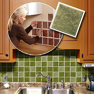 Decorative Do-It-Yourself Backsplash Tiles in Forest